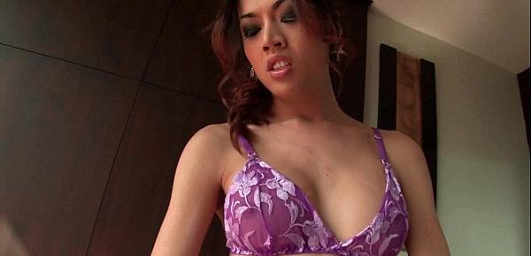  Ladyboy Jacky Purple Lingerie